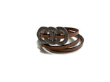 leather bracelet with circles