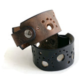 punched leather cuff