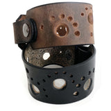 punched leather cuff