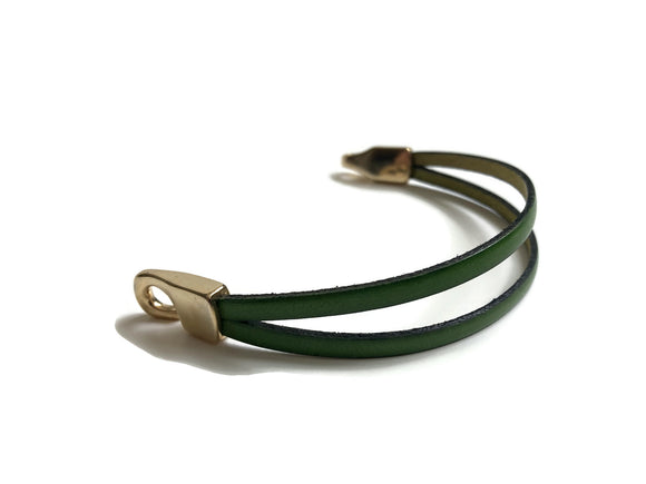 Leather Bracelet with Simple Hook Closure
