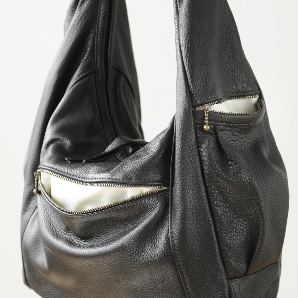 Outlet Handmade Black Leather Bag